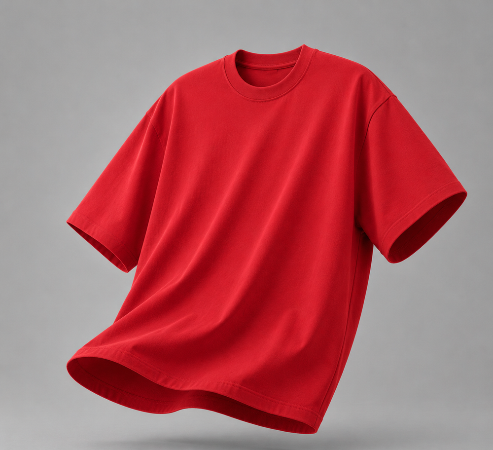 Premium Plain Red Blue Oversized T-Shirt