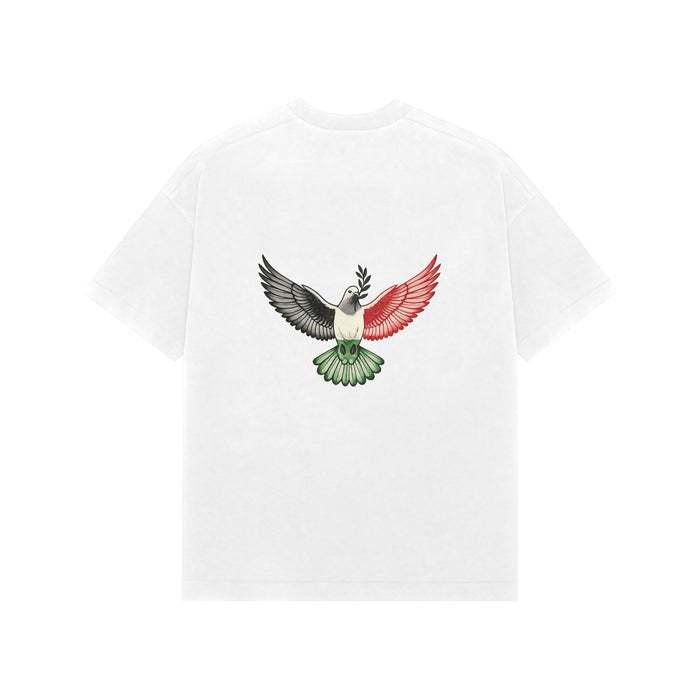 Pigeon Premium Half Sleeve Oversized T-Shirt White Back Print