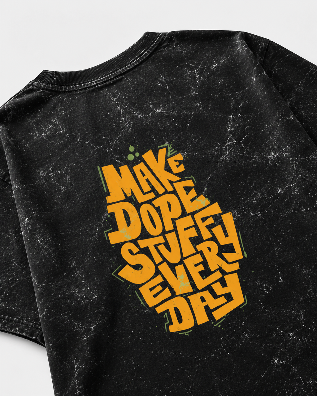 Unisex Acid Washed Black Oversized Tee