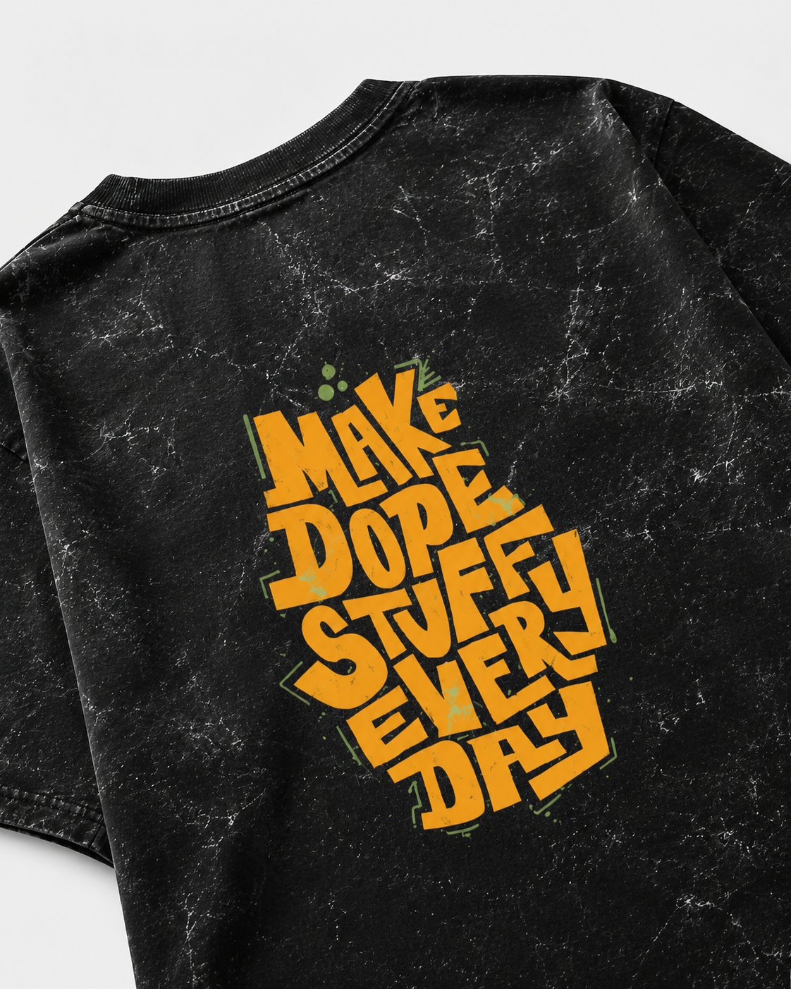 Unisex Acid Washed Black Oversized Tee