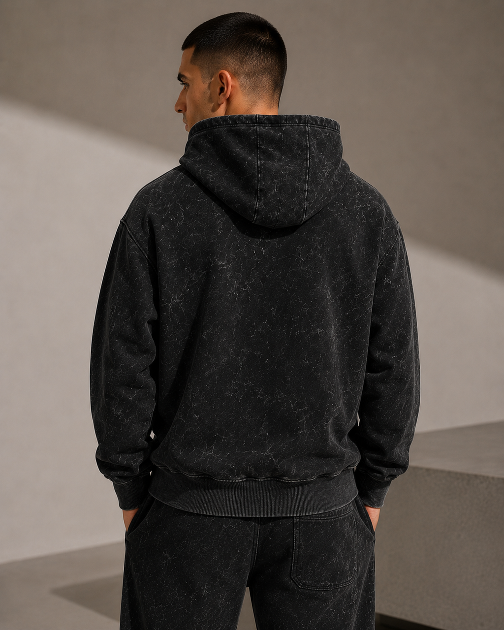 Black Acid Washed Hoodie