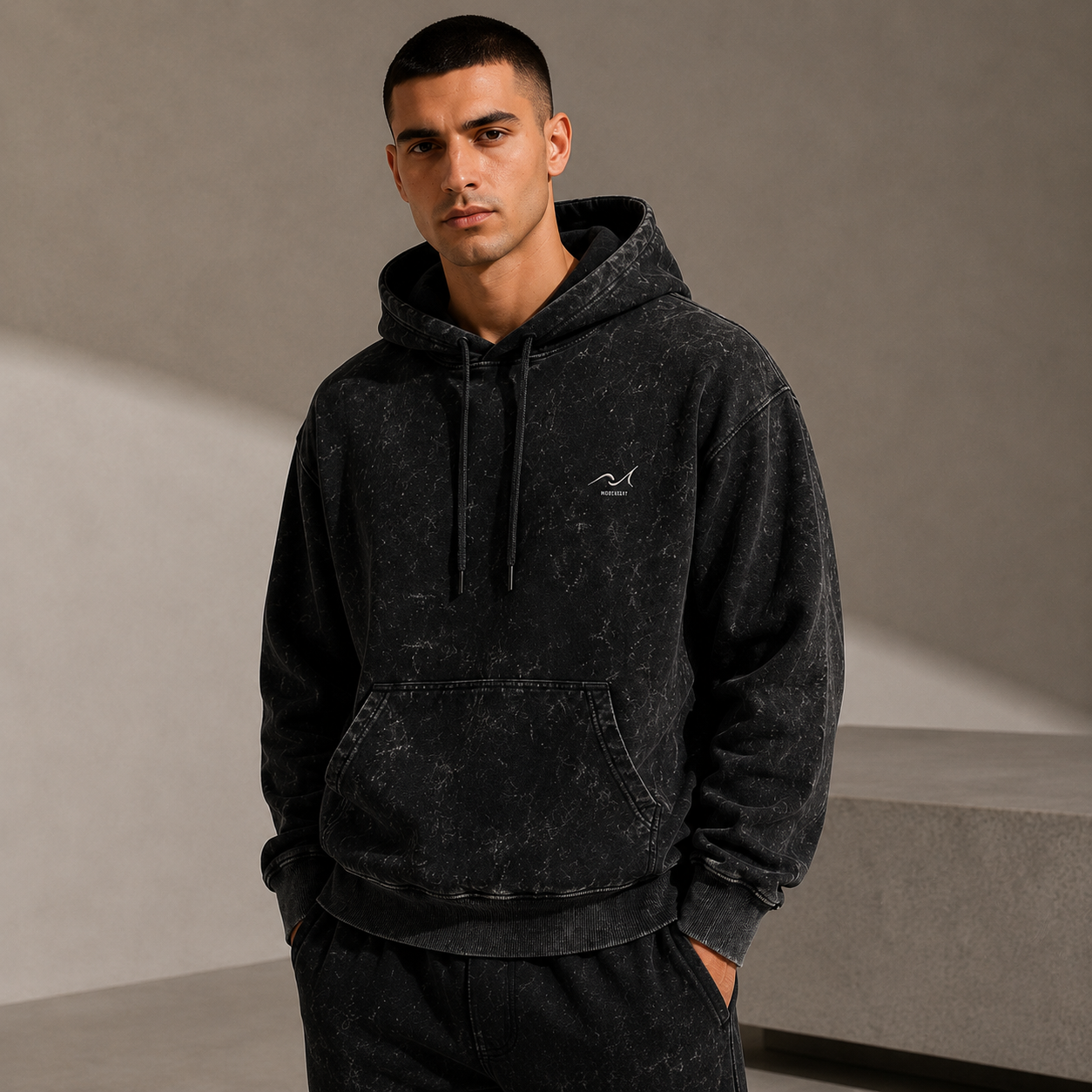 Black Acid Washed Hoodie