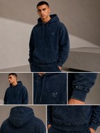 Blue Acid Washed Hoodie