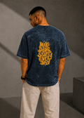 Unisex Acid Washed Navy Blue Oversized Tee