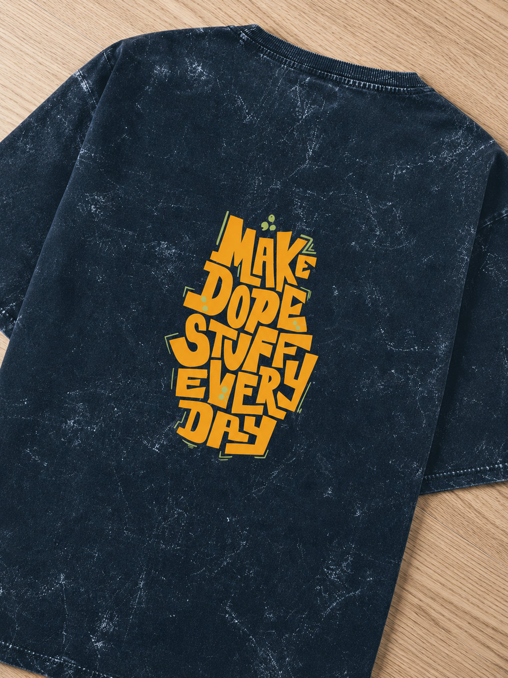 Unisex Acid Washed Navy Blue Oversized Tee