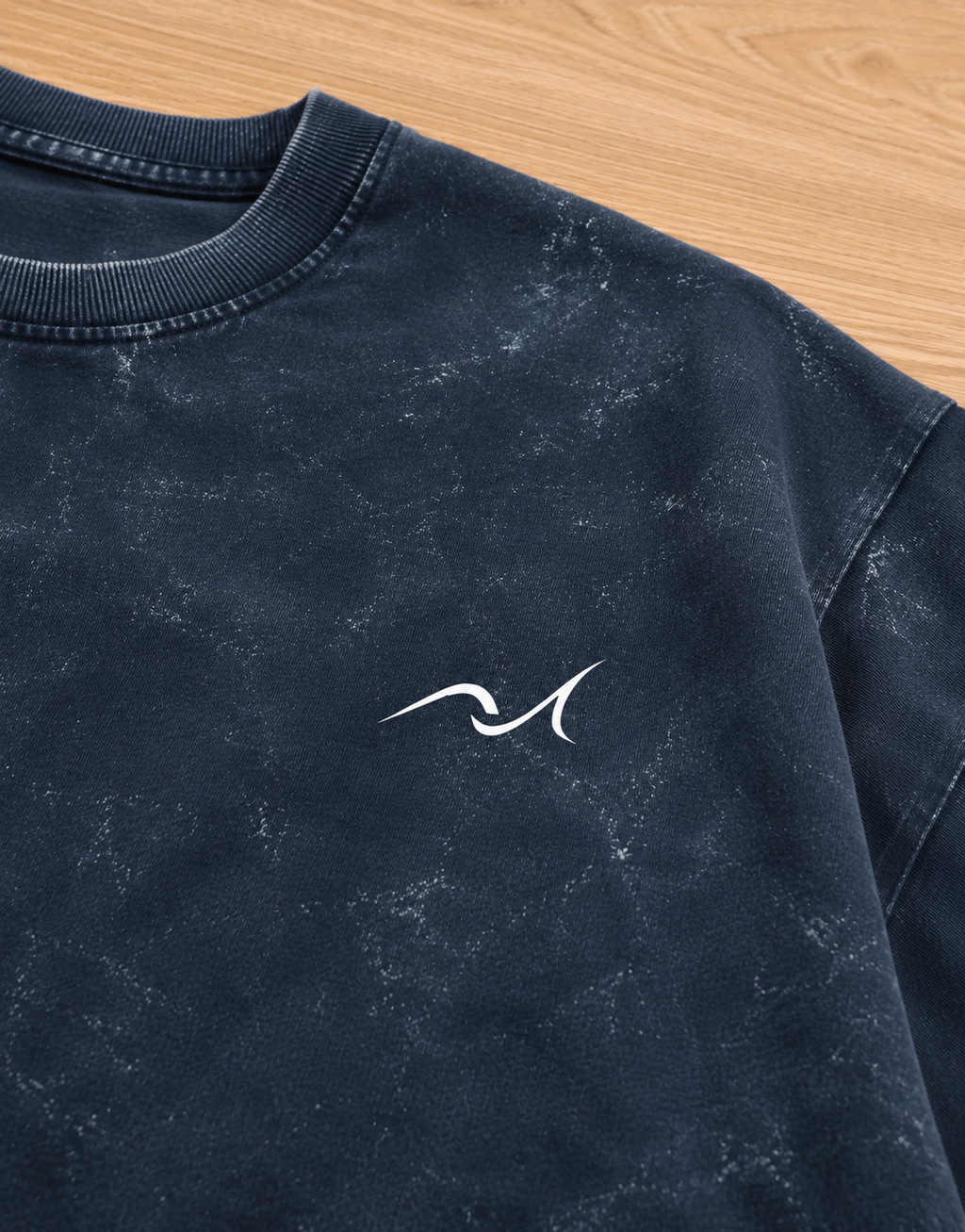 Unisex Acid Washed Navy Blue Oversized Tee