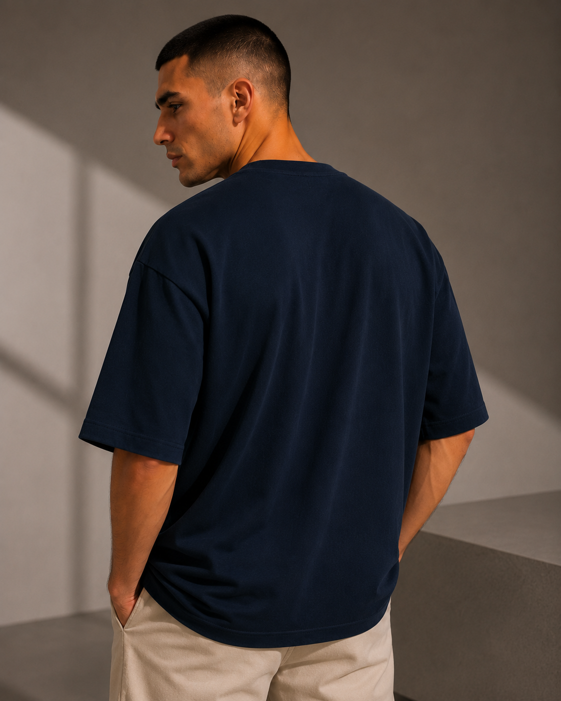 Premium Embroidered Oversized T-Shirt Blue