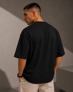 Premium Embroidered Oversized T-Shirt Black