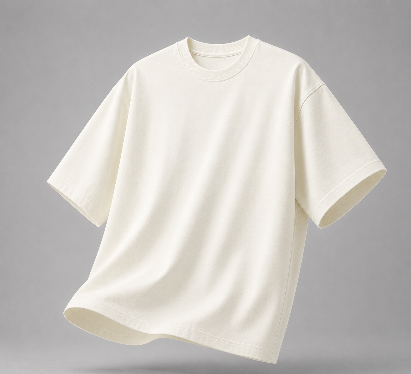 Premium Plain Ivory Oversized T-Shirt