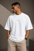 Premium Embroidered Oversized T-Shirt White