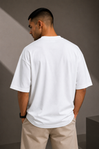 Premium Embroidered Oversized T-Shirt White