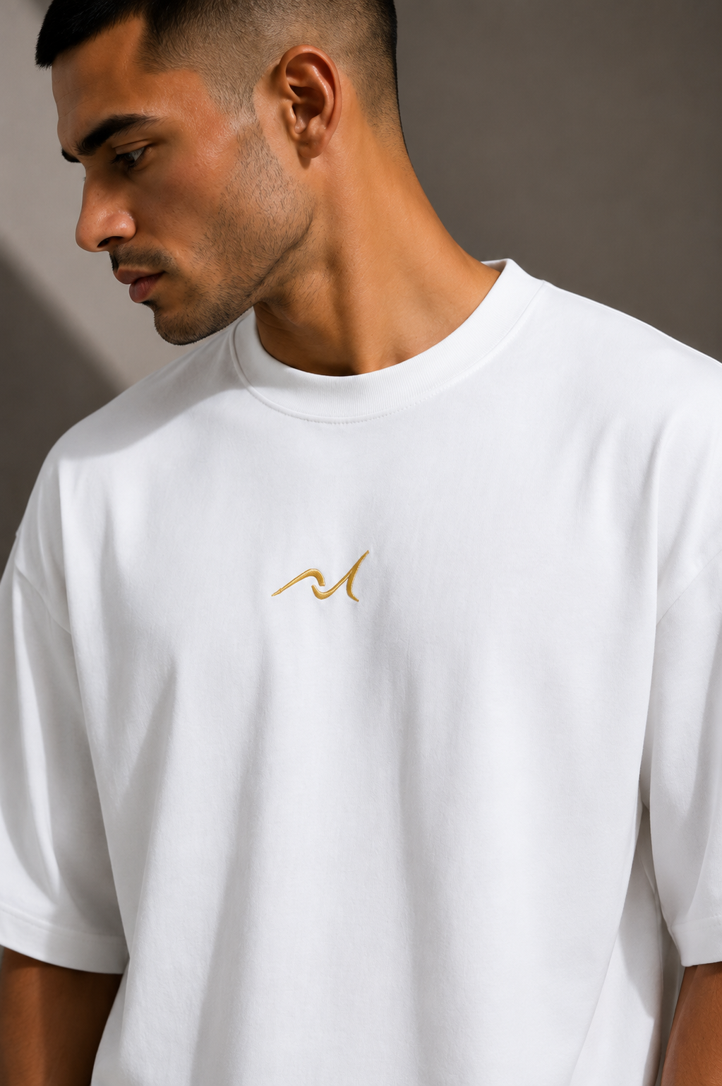 Premium Embroidered Oversized T-Shirt White