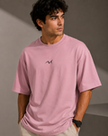 Premium Embroidered Oversized T-Shirt Pink
