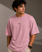 Premium Embroidered Oversized T-Shirt Pink
