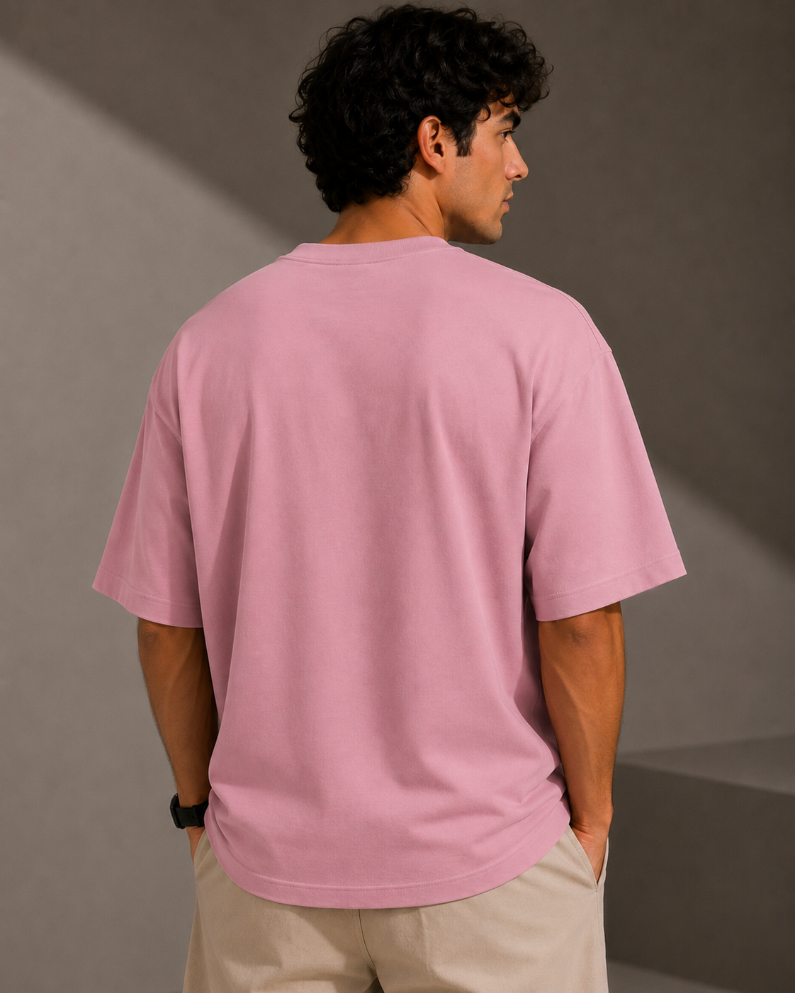 Premium Embroidered Oversized T-Shirt Pink