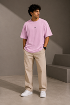 Premium Embroidered Oversized T-Shirt Baby Pink