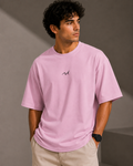 Premium Embroidered Oversized T-Shirt Baby Pink