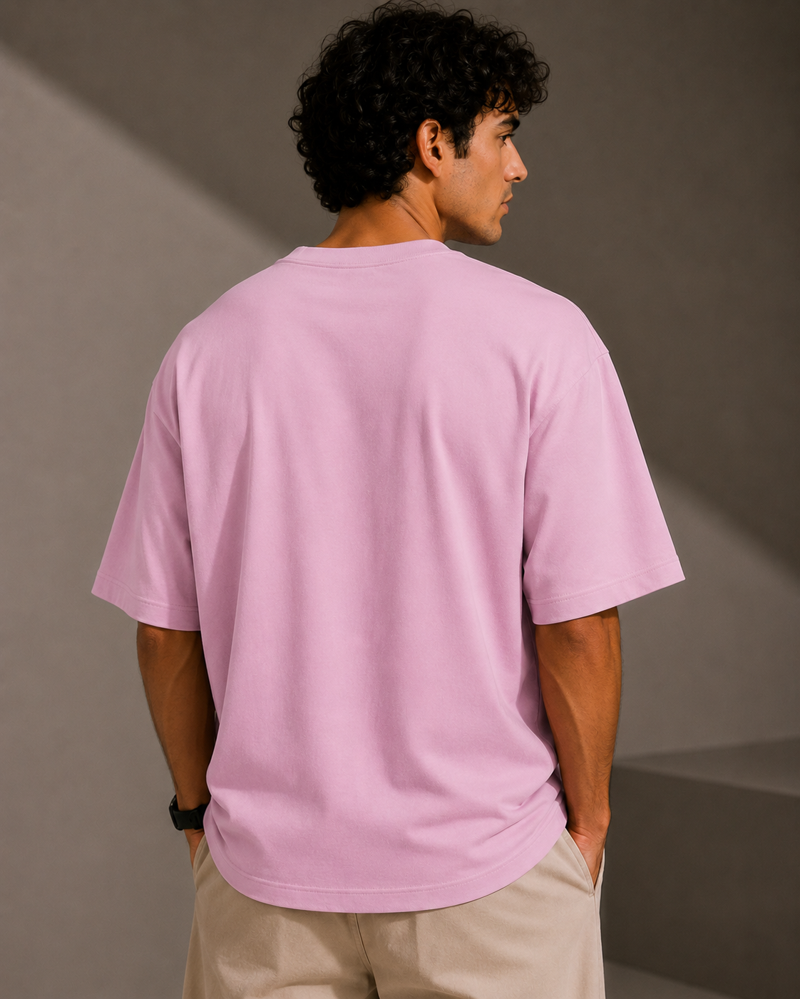 Premium Embroidered Oversized T-Shirt Baby Pink