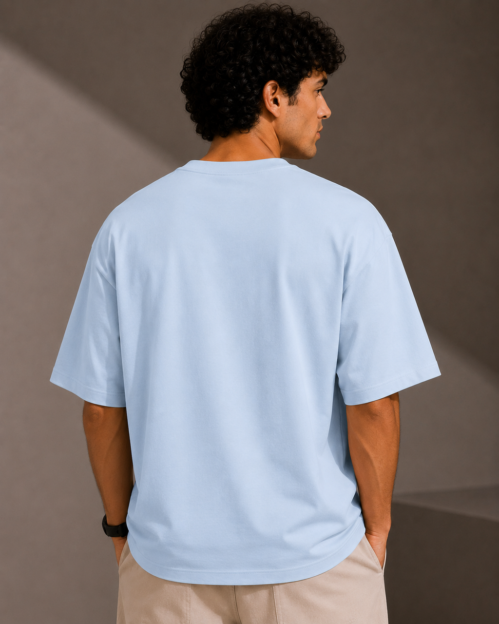 Premium Embroidered Oversized T-Shirt Baby Blue