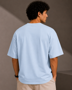 Premium Embroidered Oversized T-Shirt Baby Blue