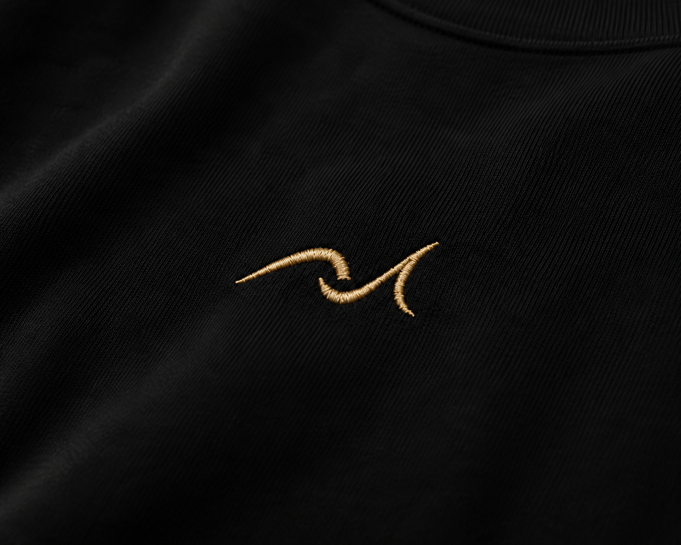 Premium Embroidered Oversized T-Shirt Black