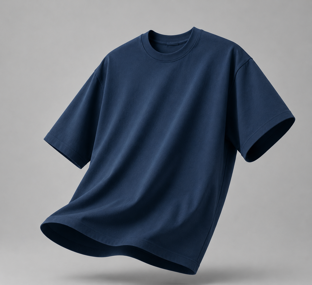 Premium Plain  Navy Blue Oversized T-Shirt