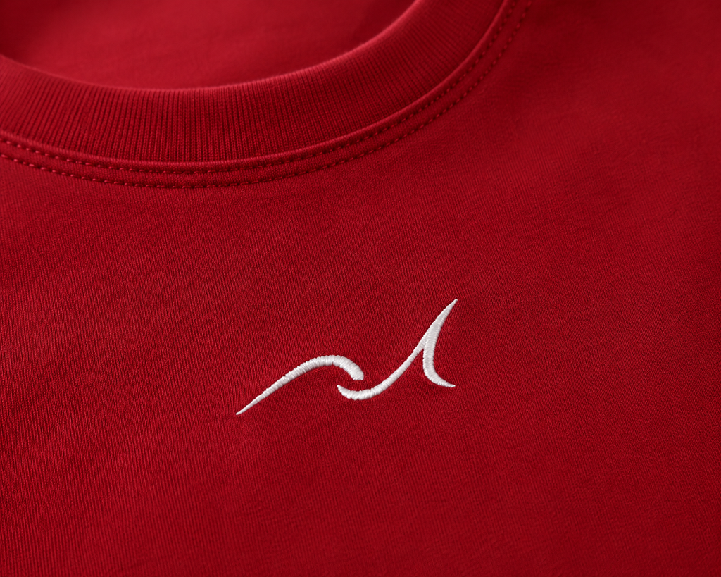 Premium Embroidered Oversized T-Shirt Red