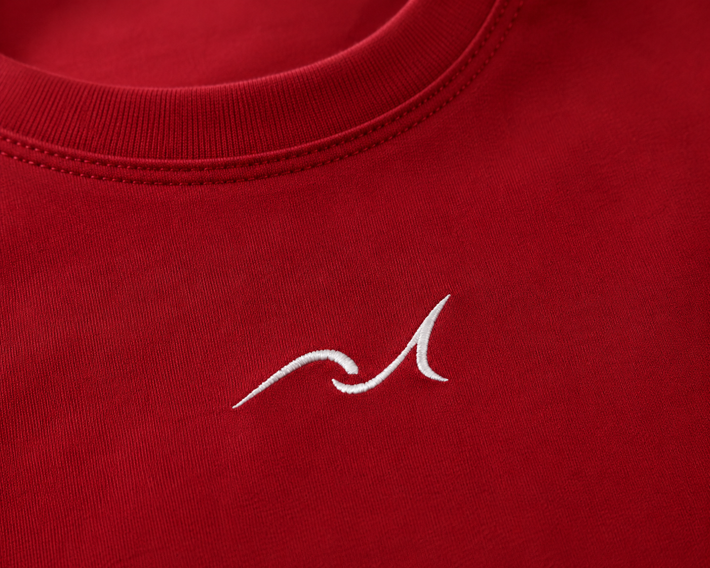 Premium Embroidered Oversized T-Shirt Red