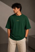 Premium Embroidered Oversized T-Shirt Green