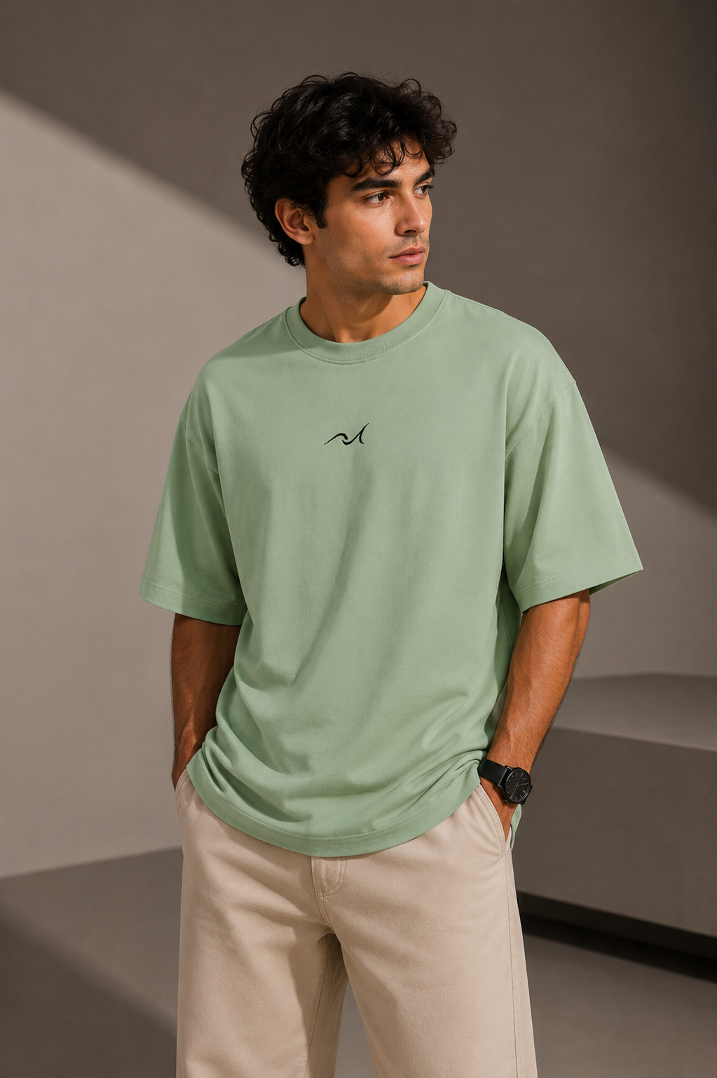 Premium Embroidered Oversized T-Shirt Green