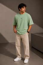 Premium Embroidered Oversized T-Shirt Green