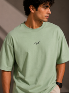 Premium Embroidered Oversized T-Shirt Green
