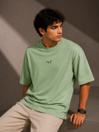 Premium Embroidered Oversized T-Shirt Green