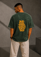 Unisex Acid Washed Pine Green Oversized Tee