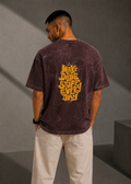 Unisex Acid Washed Maroon Oversized Tee