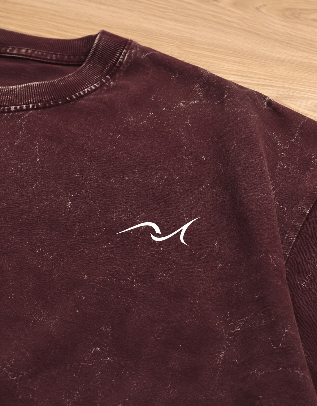 Unisex Acid Washed Maroon Oversized Tee