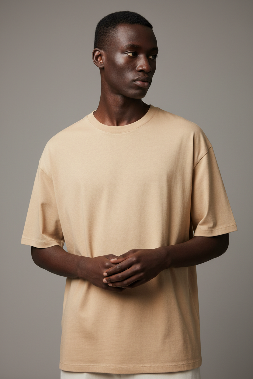 Beige Tee Pose 3