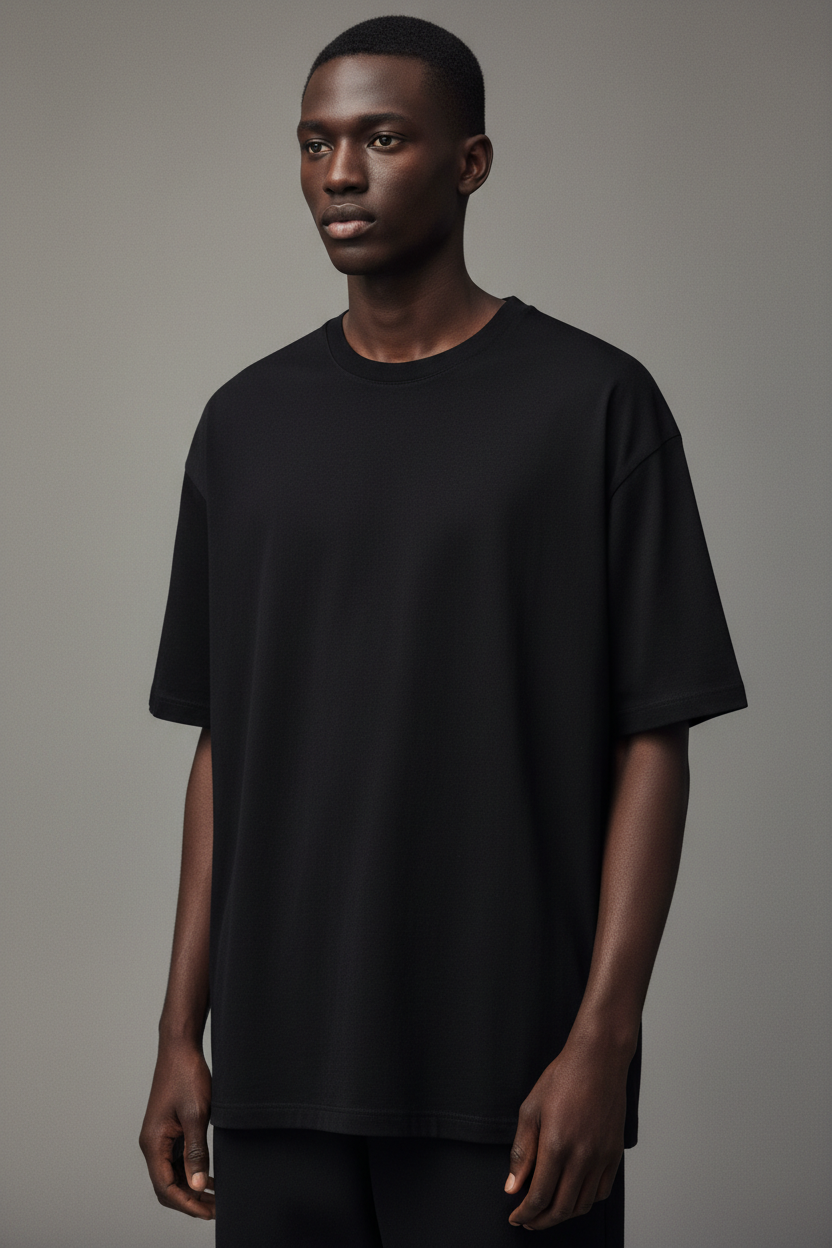 Black Tee Pose 3