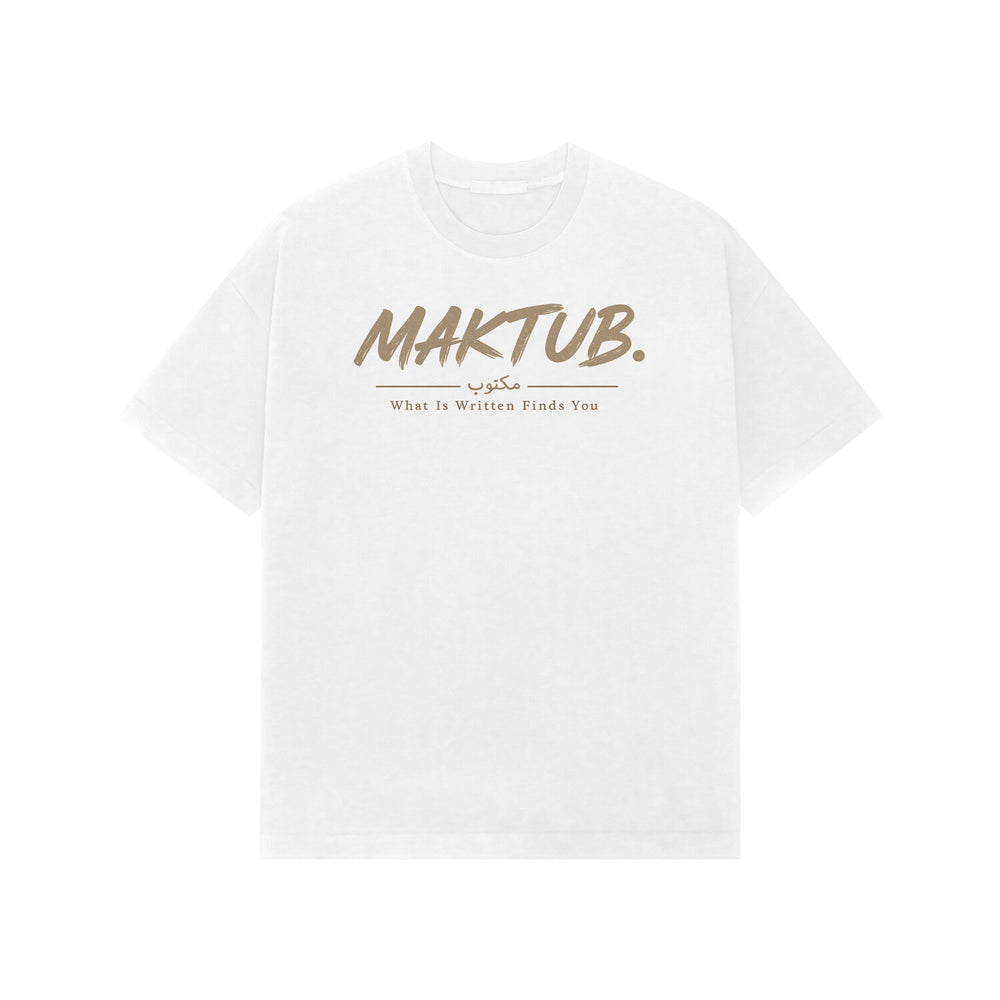 Maktub Premium Half Sleeve Oversized T-Shirt White