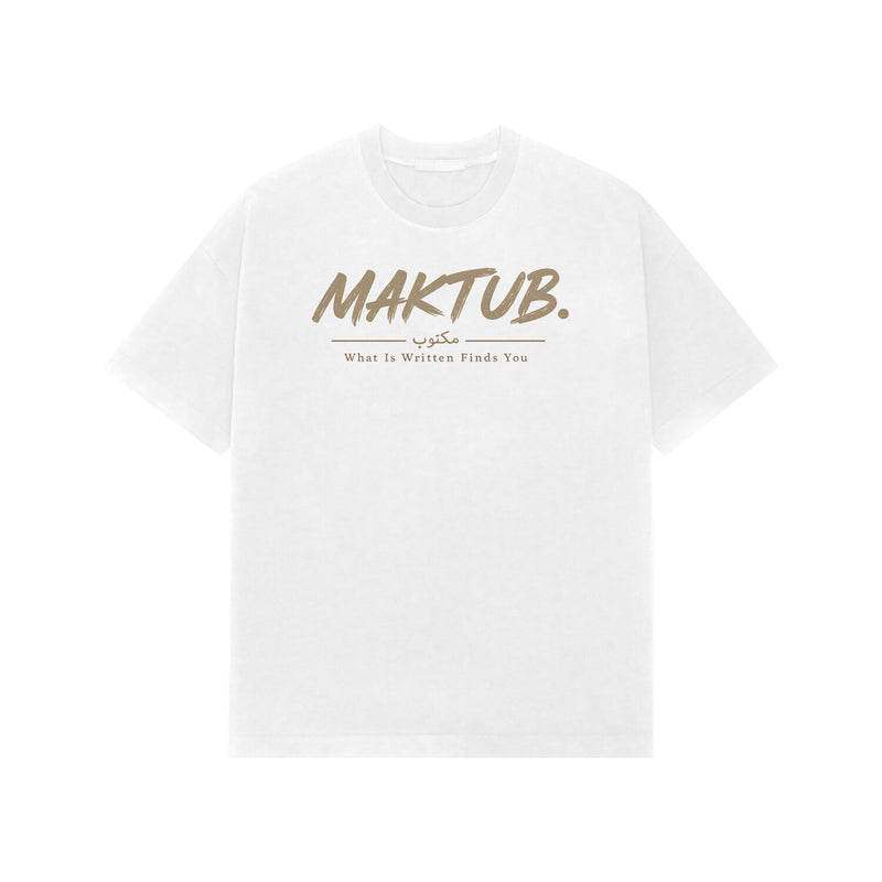 Maktub Premium Half Sleeve Oversized T-Shirt White