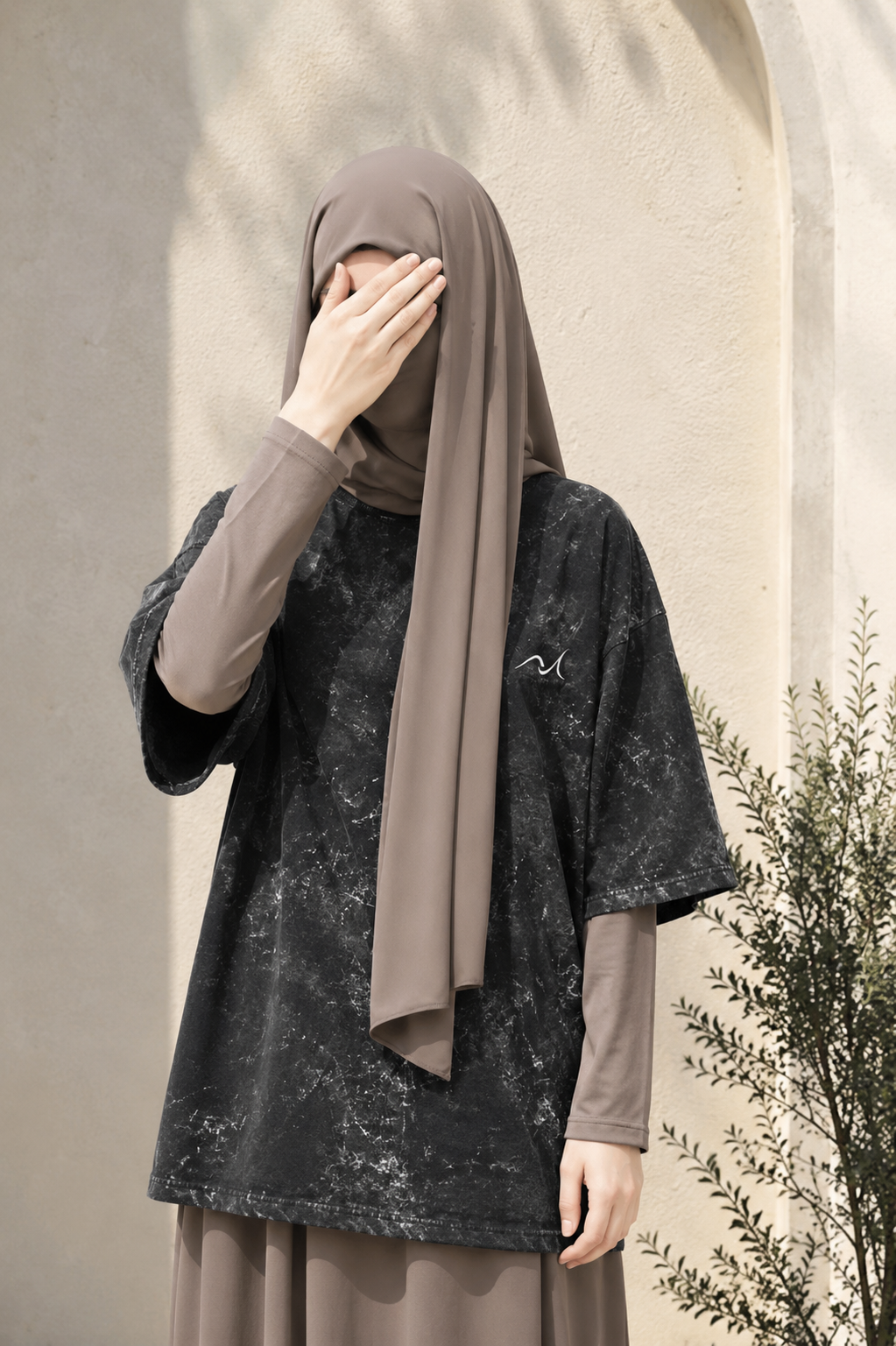 Unisex Acid Washed Black Oversized Tee